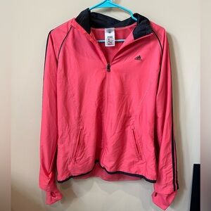 Adidas Coral Zip-Up Jacket with Black Trim